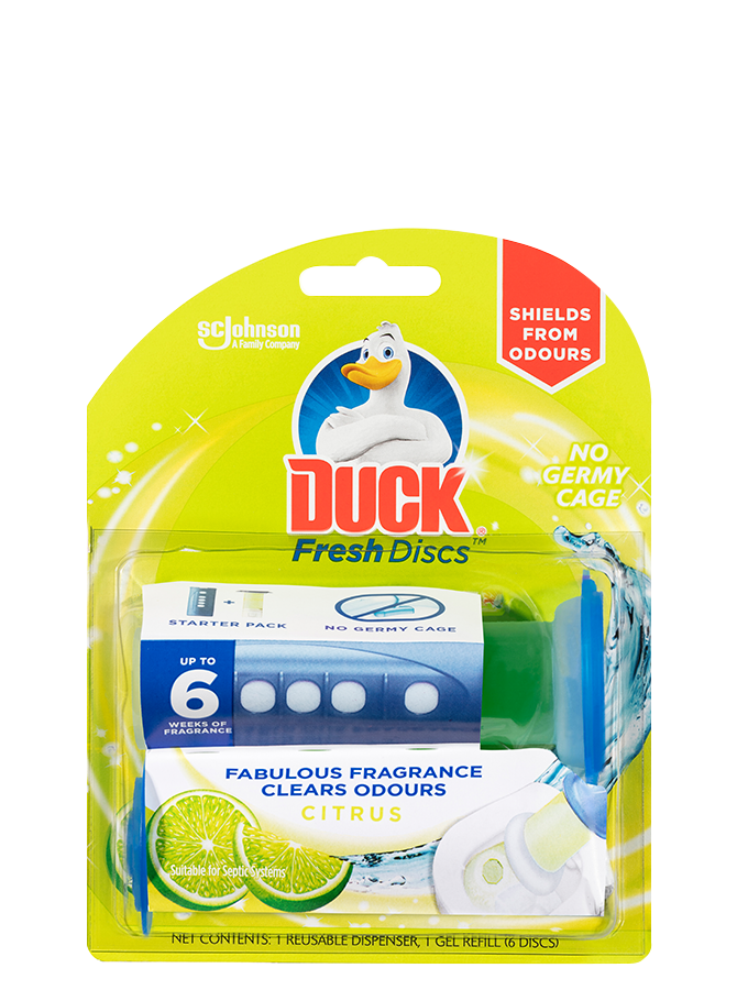 Duck Toilet Fresh Discs Holder & Refills Eucalyptus Lavender 36ml